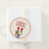 ハッピーホリデー – かわいい英語のブルドッグクリスマス フェイバータグ (インサイチュ)