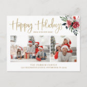 ハッピーホリデー |アドレス写真のクリスマス変更 シーズンポストカード (正面)