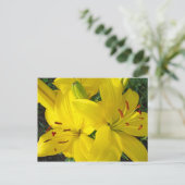 ハッピーホリデー!イエローリリー花はがき シーズンポストカード (スタンド正面)