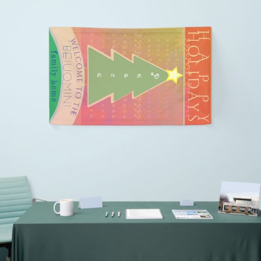 「ハッピーホリデー」ウェルカムファミリーバナー 横断幕 (トレードショー)