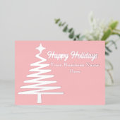 ハッピーホリデー ウォームピンクツリー 箔シーズンカード (立ち正面)