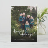 ハッピーホリデー | エレガントなバイソン柄の写真 シーズンカード (スタンド正面)