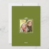 ハッピーホリデー オリーブグリーン フォト ファミリー シーズンカード (裏面)