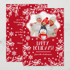ハッピーホリデー。カスタムクリスマスのフラットフォトカード シーズンカード