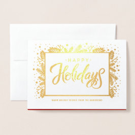 ハッピーホリデー。カスタムフォトラグジュアリ 箔カード