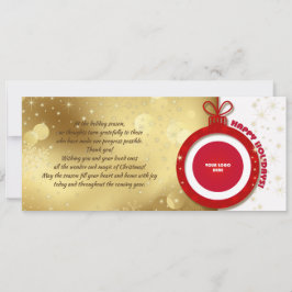 ハッピーホリデー。カスタムロゴ企業のカード 招待状