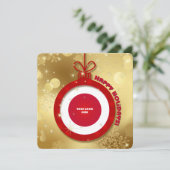 ハッピーホリデー。カスタムロゴ企業のカード 招待状 (スタンド正面)