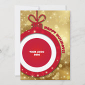 ハッピーホリデー。カスタムロゴ法人カード 招待状 (正面)