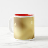 ハッピーホリデー。カスタムロゴ ツートーンマグカップ (正面左)