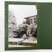 ハッピーホリデー。カスタム写真ビジネス企業の 三つ折りクリスマスカード (内部最初)