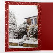 ハッピーホリデー。カスタム写真ビジネス企業の 三つ折りクリスマスカード (内部最初)