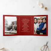 ハッピーホリデー。カスタム写真ビジネス企業の 三つ折りクリスマスカード (内部)