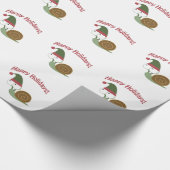 ハッピーホリデー！カタツムリ小妖精や小人 ラッピングペーパー (角)