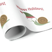 ハッピーホリデー！カタツムリ小妖精や小人 ラッピングペーパー (ロールコーナー)