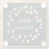 ハッピーホリデー&カラフルフェスティバルクリスマスライト ガラスコースター (裏面)