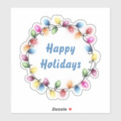 ハッピーホリデー&カラフルフェスティバルクリスマスライト シール (シート)