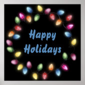 ハッピーホリデー&カラフルフェスティバルクリスマスライト ポスター (正面)