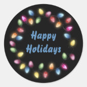 ハッピーホリデー&カラフルフェスティバルクリスマスライト ラウンドシール (正面)