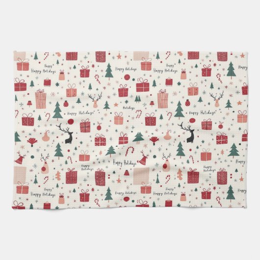 ハッピーホリデー キッチンタオル (横)