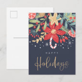 ハッピーホリデー キャンディーケーン | ホリデー フォト カード (正面/裏面)