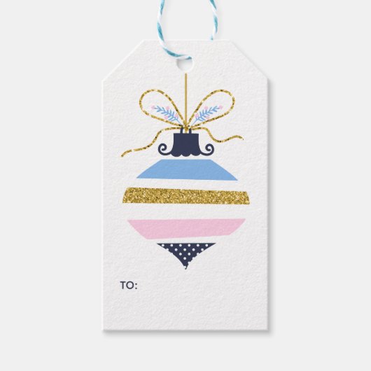 ハッピーホリデー |クリスマスきらめく装飾品 ギフトタグ (正面)