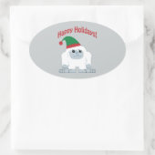 ハッピーホリデー!クリスマスイティ 楕円形シール (バッグ)