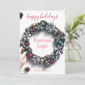 「ハッピーホリデー」クリスマスフォトガーランドリース シーズンカード (スタンド正面)