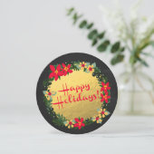 ハッピーホリデー！クリスマスポインセティアスラウンドカード シーズンカード (スタンド正面)