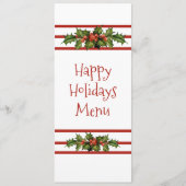ハッピーホリデー、クリスマス、ダイニングメニュー メニュー (正面)