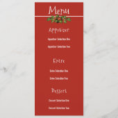 ハッピーホリデー、クリスマス、ダイニングメニュー メニュー (裏面)