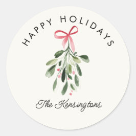 ハッピーホリデー クリスマス ミカンギリ カスタム ファミリー ネーム ラウンドシール