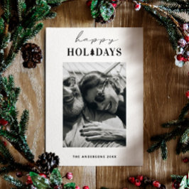 ハッピーホリデー | クリーンなミニマルなクリスマスフォト シーズンカード