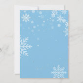 ハッピーホリデー ゴールドの雪の結晶とオーナメント クリスマス 招待状 (裏面)