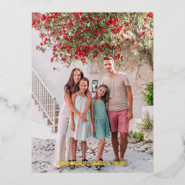 ハッピーホリデー シンプル ゴールド ホイル ホリデー ポストカード