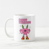 ハッピーホリデー – シーズンのGroovyハート コーヒーマグカップ (左)