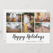 ハッピーホリデー |スクリプト |カップルの写真 サンキューカード (正面/裏面)