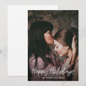 ハッピーホリデー スクリプト フォトオーバーレイ シーズンカード (正面/裏面)