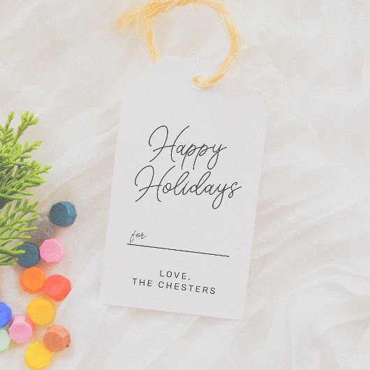 ハッピーホリデー | スクリプモダント・クリスマス ギフトタグ