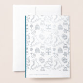 ハッピーホリデー。スケートで滑るキッズ |ラグジュアリー名前をカスタムする 箔カード (裏面封筒付き)