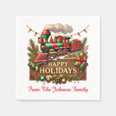 ハッピーホリデー スタンダードカクテルナプキン (正面)