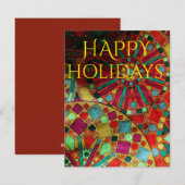 ハッピーホリデー ステンドオーナメント シーズンカード (正面/裏面)