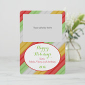 ハッピーホリデー ストライプ フォト シーズンカード (スタンド正面)