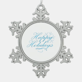 ハッピーホリデー スノーフレークピューターオーナメント