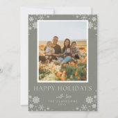 ハッピーホリデー スノーフレーク フォトカード シーズンカード (正面)