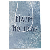 ハッピーホリデー スノーフレーク ミディアムペーパーバッグ (正面)