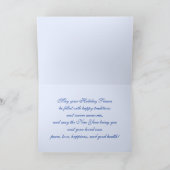 ハッピーホリデー。スノーヴィレッジ絵画のクリスマス シーズンカード (内部)