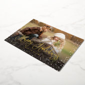 ハッピーホリデー スノー写真 フォイル ホリデーカード 箔シーズンカード (回転した状態)