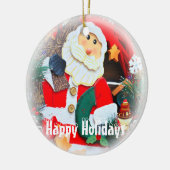 ハッピーホリデー セラミックオーナメント (左)
