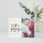 ハッピーホリデー ドゥードル スノー | フォト ホリデー カード (スタンド正面)