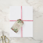 ハッピーホリデー |ノールホリーベリーのギフトラベル ギフトタグ (より糸付き)